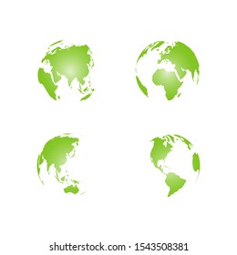 world map globe design isolated on white background set