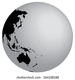 A World Map and Globe Detail Illustration 
