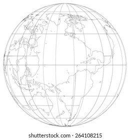 World Map Globe Detail Illustration Stock Illustration 264109745 ...