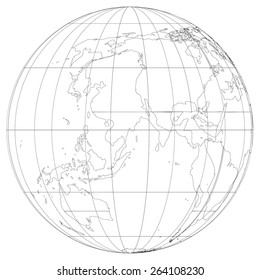 A World Map and Globe Detail Illustration