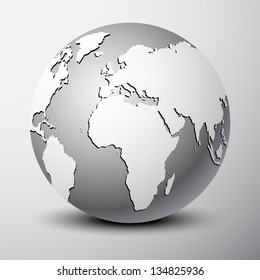 World Map and Globe Detail Vector Illustration