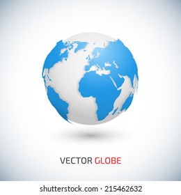 World Map and Globe Detail Vector Illustration.