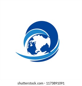 world map or globe earth logo illustration 