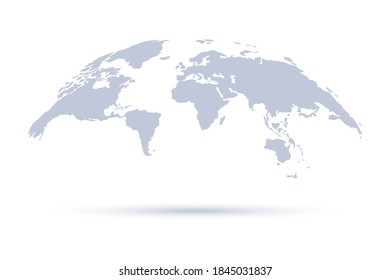 World map. Globe earth with shadow. Planet earth. Vector illustration.