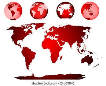 world map, globe illustrated