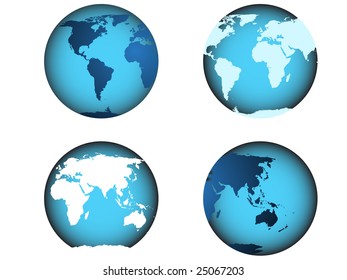 world map or globe illustrated