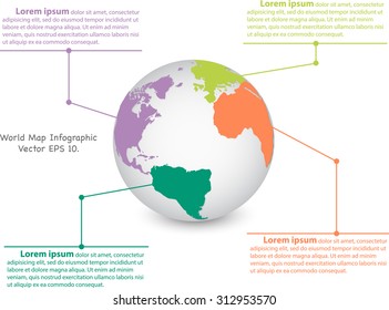 World map globe info graphic for communication concept, Vector Illustration EPS 10.