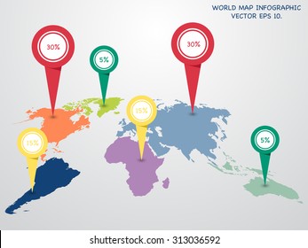 World map globe info graphic for communication concept, Vector Illustration EPS 10.