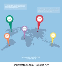World map globe info graphic for communication concept, Vector Illustration EPS 10.