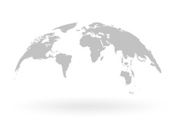 World Map Globe Isolated On White Background - Stock Vector.