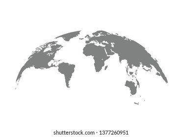 World Map Globe Isolated on white background - stock vector.