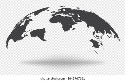World map globe on white background .Vector graphic in flat style.