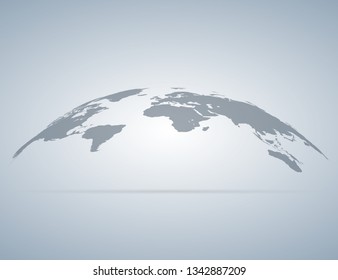 World map globe with shadow