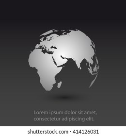 World map globe template easy all editable