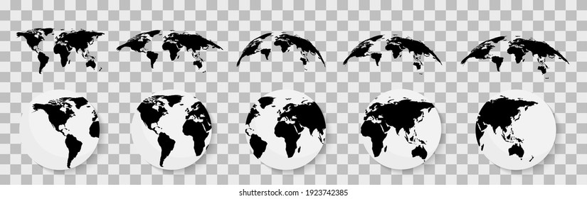 World map globe. Vector illustartion