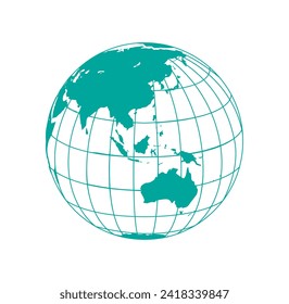 World map globe vector illustration