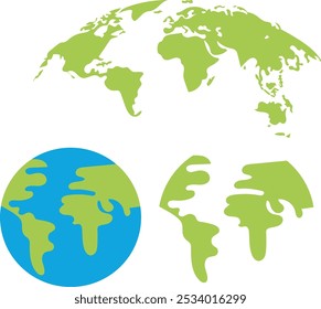world map globe vector illustration. Good for banner, poster, greeting card, party card, invitation, template, advertising, brochures, flyers, ad benners and social media
