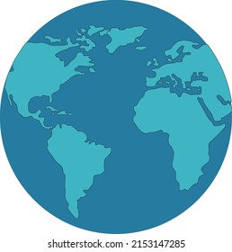 world map with globe. with white background