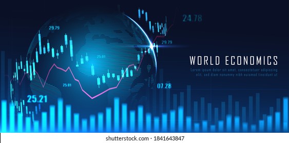 World Map Graph Futuristic Concept Suitable Stock Vector (Royalty Free ...