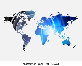 World map graphic on white background. World texture vector.