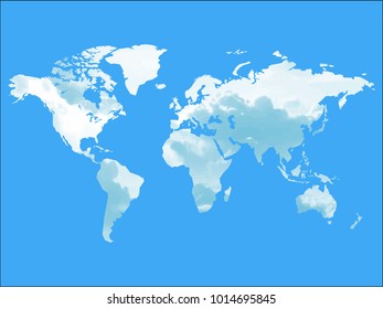 World map graphic on white background. World texture vector.