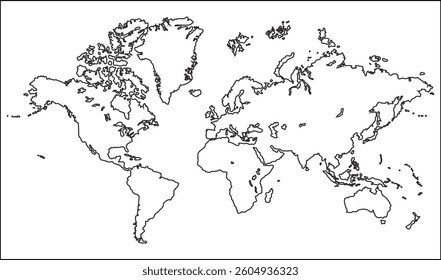 World map graphic, silhouettes world map, modern world map graphic, Countries Silhouettes Stock Illustrations, Vectors