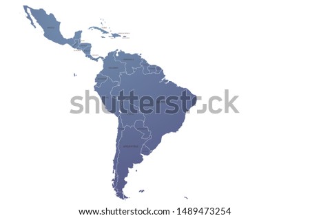 world map. graphic vector of latin america map.
south america countries map.