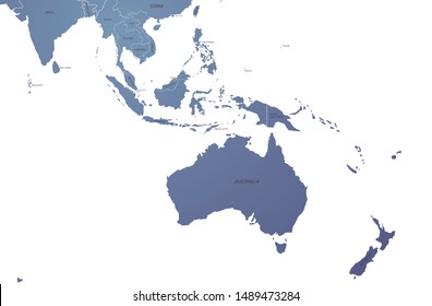 world map. graphic vector of south pacific countries. oceania country map