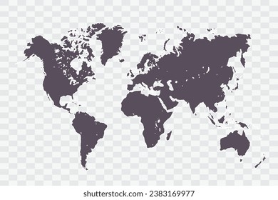 World Map Graphite Color on White Background quality files Png