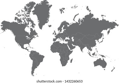World map gray color eps10