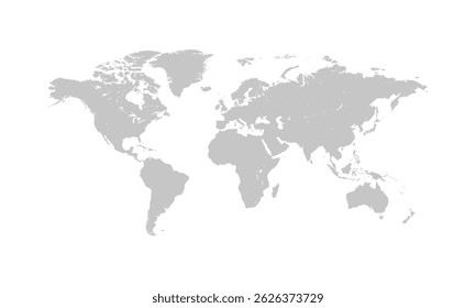 World map gray flat silhouette vector illustration