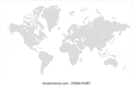 World map Grayscale-11, world map vector image, modern world map, Illustration, eps 10, worldwide, all continents, all contries, world wide project