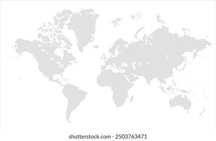 World map Grayscale-12, world map vector image, modern world map, Illustration, eps 10, worldwide, all continents, all contries, world wide project