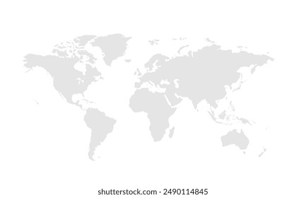 World map Grayscale,isolated on white background for website layouts,background,education, precise,customizable,Travel worldwide,map silhouette backdrop,earth geography, political,reports.