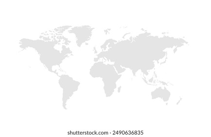 World map Grayscale,isolated on white background for website layouts,background,education, precise,customizable,Travel worldwide,map silhouette backdrop,earth geography, political,reports.