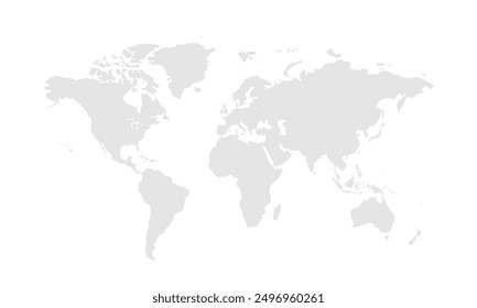 World map Grayscale,isolated on white background for website layouts,background,education, precise,customizable,Travel worldwide,map silhouette backdrop,earth geography, political,reports.