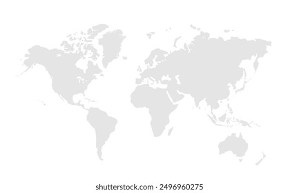 World map Grayscale,isolated on white background for website layouts,background,education, precise,customizable,Travel worldwide,map silhouette backdrop,earth geography, political,reports.