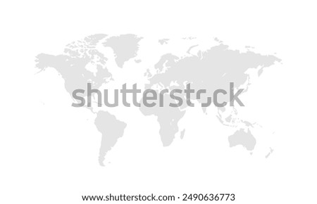 World map Grayscale,isolated on white background for website layouts,background,education, precise,customizable,Travel worldwide,map silhouette backdrop,earth geography, political,reports.