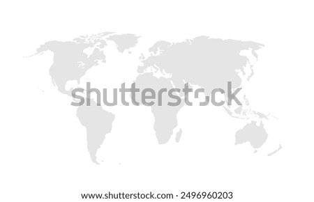 World map Grayscale,isolated on white background for website layouts,background,education, precise,customizable,Travel worldwide,map silhouette backdrop,earth geography, political,reports.