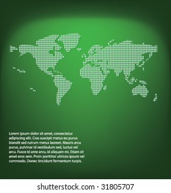 World map green background