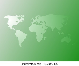 World map green decor