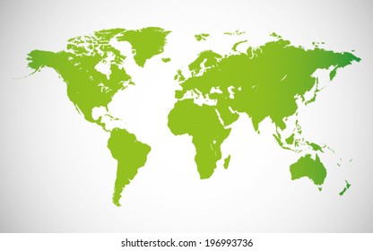 World map  green isolated 