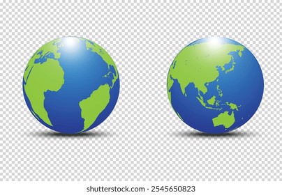 World map green isolated on transparent background. Flat earth map template for website layouts, background, education, annual report, infographics, travel worldwide, earth geography, political
