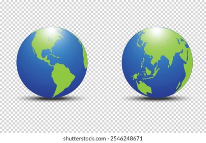 World map green isolated on transparent background. Flat earth map template for website layouts, background, education, annual report, infographics, travel worldwide, earth geography, political
