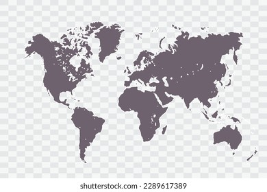 Graue World Map-Farbe auf weißem Hintergrund-Qualitätsdateien Png