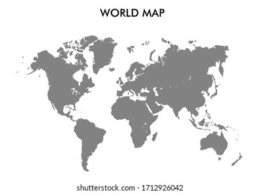 world map, grey color. vector. simple map