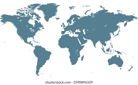 World map. Grey modern map. Silhouette map.