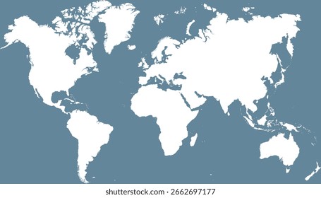 Mapa mundial. Mapa moderno gris. Silueta.