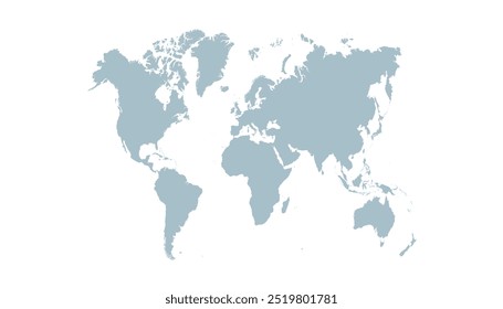 World map. Grey modern vector map. Silhouette map