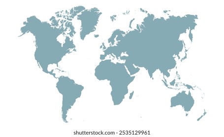 World map. Grey modern vector map. Silhouette map.